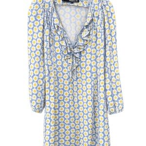 Love Moschino Daisy Peace Sign Ruffle Mini Dress Size 8